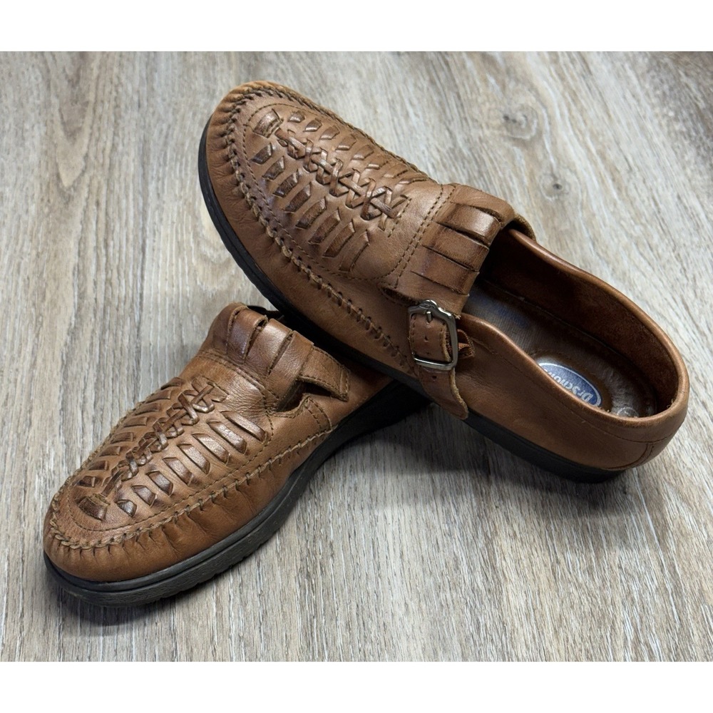 Dr. Scholls  Oxford Shoes Womens 7.5  Brown Leather Weave EDITH Buckle
